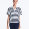 Boxy Short-Sleeved Polo Neck Cotton Blend T-Shirt Boxy Short-Sleeved Polo Neck Cotton Blend T-Shirt