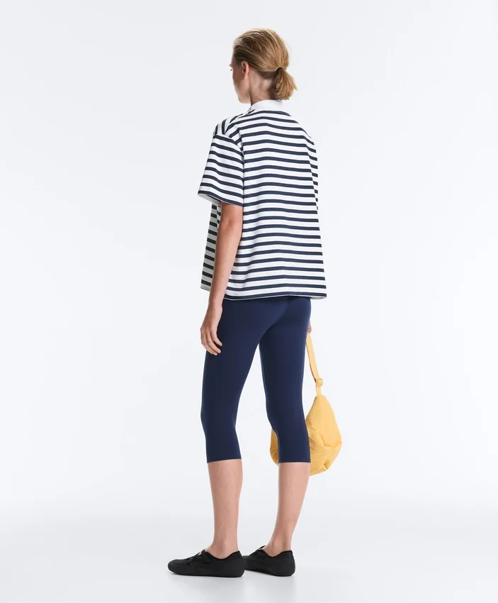 Boxy Short-Sleeved Polo Neck Cotton Blend T-Shirt Boxy Short-Sleeved Polo Neck Cotton Blend T-Shirt