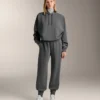 Boxy Hooded Sweatshirt with Brushed Modal Marl Boxy Hooded Sweatshirt with Brushed Modal Marl