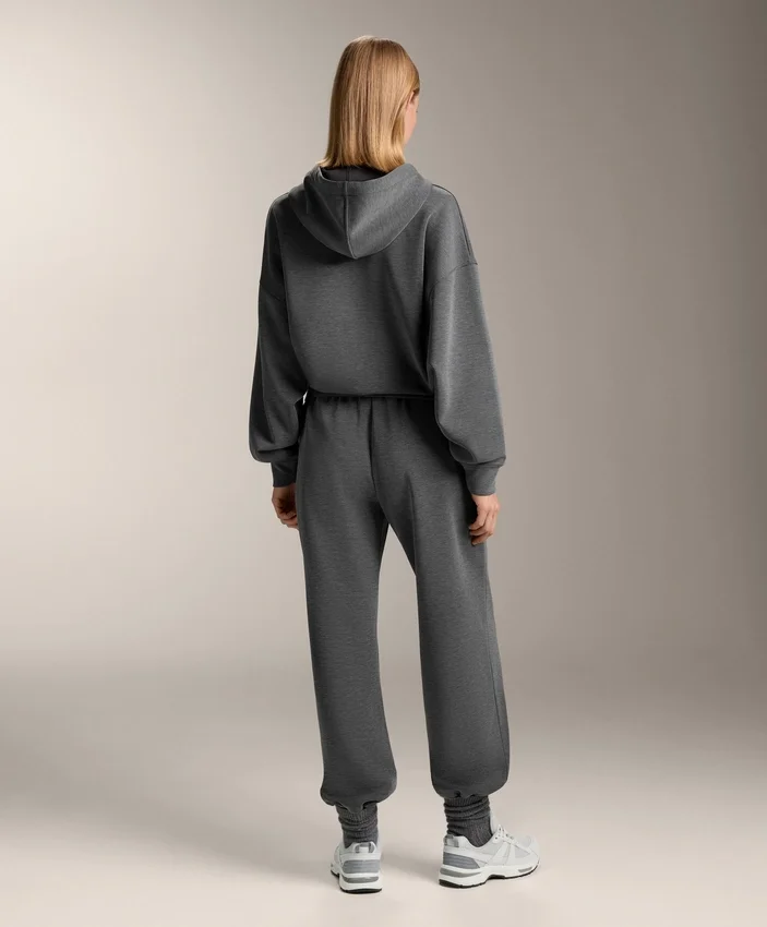 Boxy Hooded Sweatshirt with Brushed Modal Marl Boxy Hooded Sweatshirt with Brushed Modal Marl