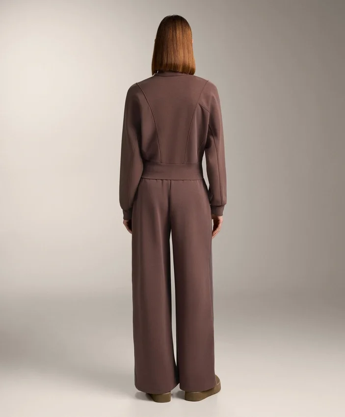 Wide-Leg Rib Straight Trousers with Brushed Modal Wide-Leg Rib Straight Trousers with Brushed Modal
