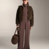 Wide-Leg Rib Straight Trousers with Brushed Modal Wide-Leg Rib Straight Trousers with Brushed Modal