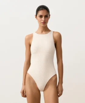 Bubble-Texture Crochet Halter Swimsuit Bubble-Texture Crochet Halter Swimsuit