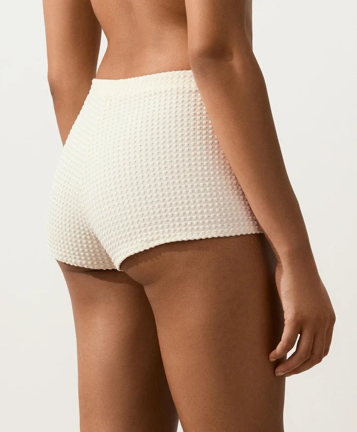 Bubble-Texture Crochet High-Waisted Bikini Shorts Bubble-Texture Crochet High-Waisted Bikini Shorts