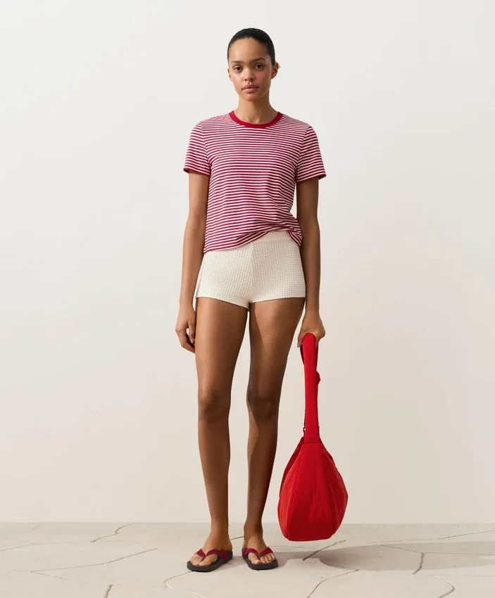 Bubble-Texture Crochet High-Waisted Bikini Shorts Bubble-Texture Crochet High-Waisted Bikini Shorts
