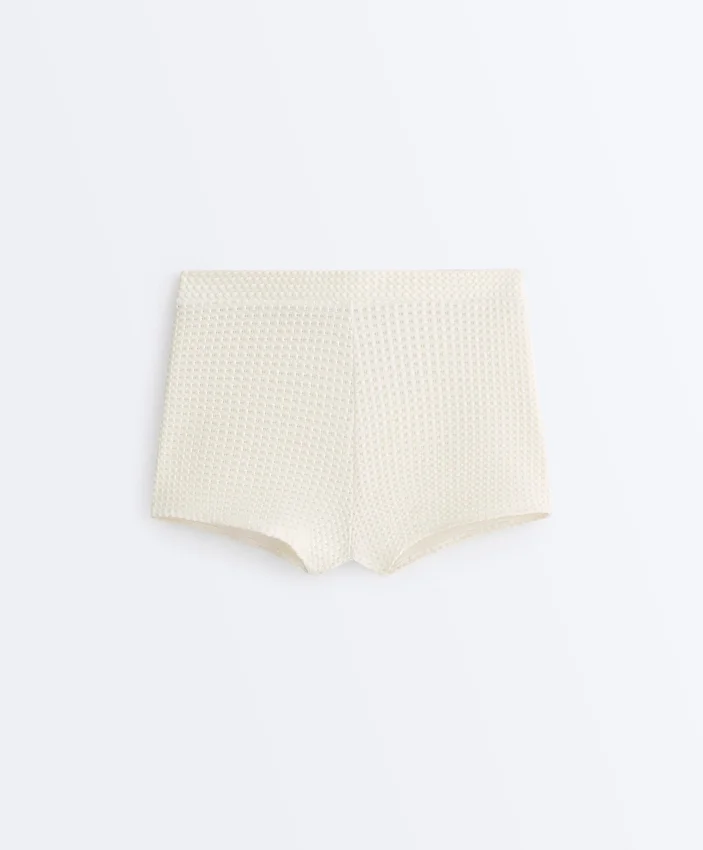 Bubble-Texture Crochet High-Waisted Bikini Shorts Bubble-Texture Crochet High-Waisted Bikini Shorts
