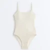 Bubble-Texture Crochet Round Neck Swimsuit Bubble-Texture Crochet Round Neck Swimsuit