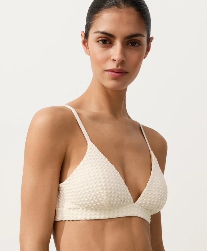 Bubble-Texture Crochet Triangle Bikini Top Bubble-Texture Crochet Triangle Bikini Top
