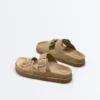 Buckle Split-Leather Platform Sandals Buckle Split-Leather Platform Sandals