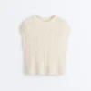 Cable Knit Round Neck Vest Cable Knit Round Neck Vest