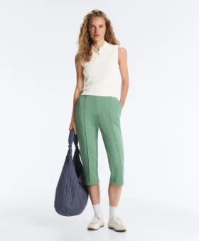 Capri Piqué Trousers with Cotton Belt Loops