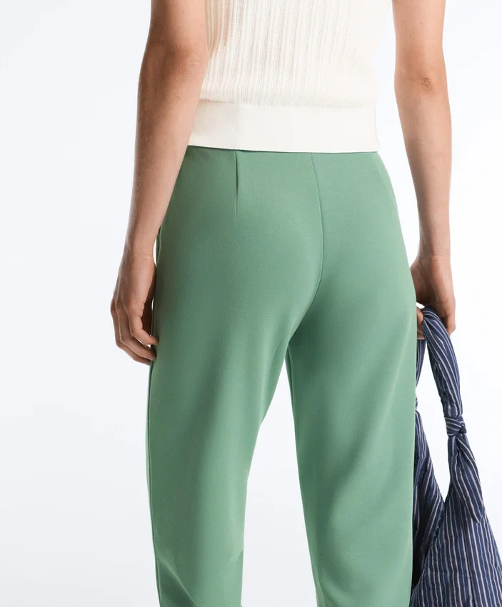 Capri Piqué Trousers with Cotton Belt Loops Capri Piqué Trousers with Cotton Belt Loops