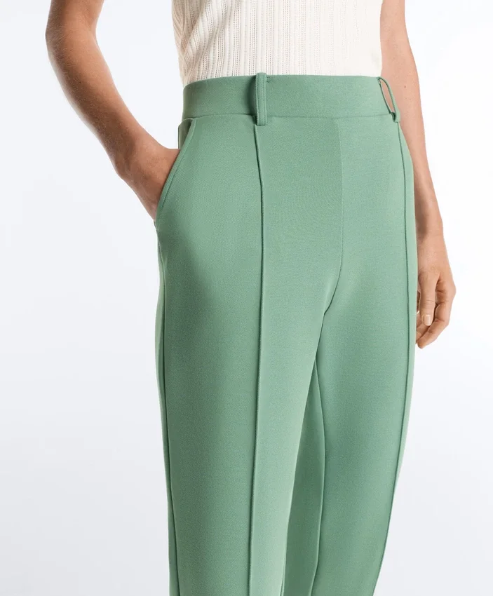 Capri Piqué Trousers with Cotton Belt Loops Capri Piqué Trousers with Cotton Belt Loops