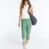 Capri Piqué Trousers with Cotton Belt Loops Capri Piqué Trousers with Cotton Belt Loops