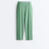 Capri Piqué Trousers with Cotton Belt Loops Capri Piqué Trousers with Cotton Belt Loops