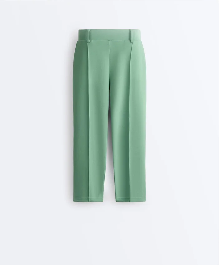 Capri Piqué Trousers with Cotton Belt Loops Capri Piqué Trousers with Cotton Belt Loops