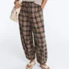 Check Cotton-Blend Bloomer Trousers