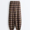 Check Cotton-Blend Bloomer Trousers