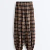 Check Cotton-Blend Bloomer Trousers