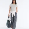 Check Cotton Blend Wide-Leg Trousers