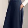 Cocoon Trousers with Side Pleat and Brushed Modal