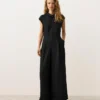 Collared Cotton Long Jumpsuit