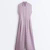 Collared Cotton Long Jumpsuit Collared Cotton Long Jumpsuit