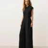 Collared Cotton Long Jumpsuit