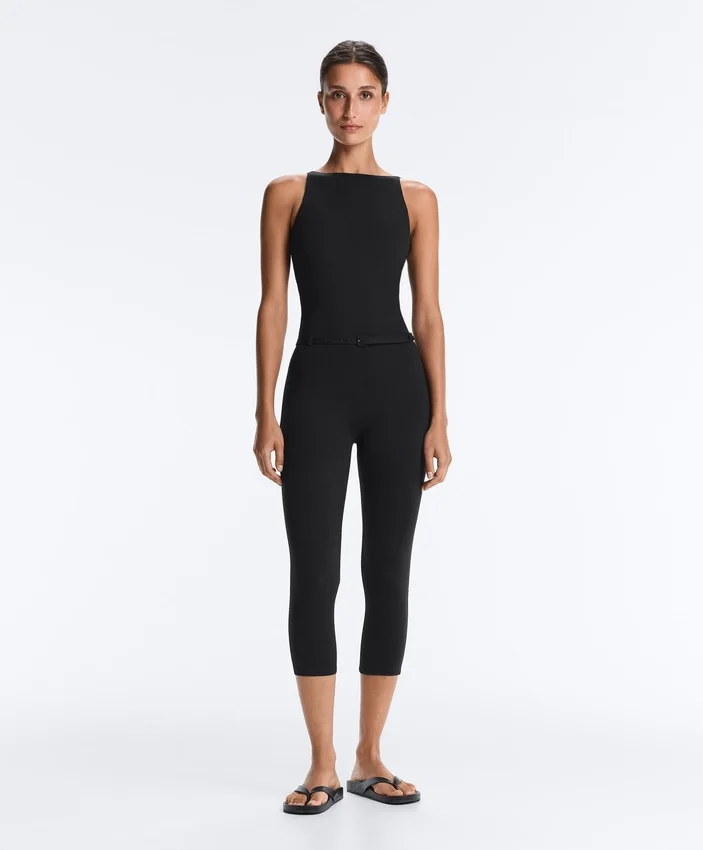 Comfortlux Capri Jumpsuit with Belt Comfortlux Capri Jumpsuit with Belt