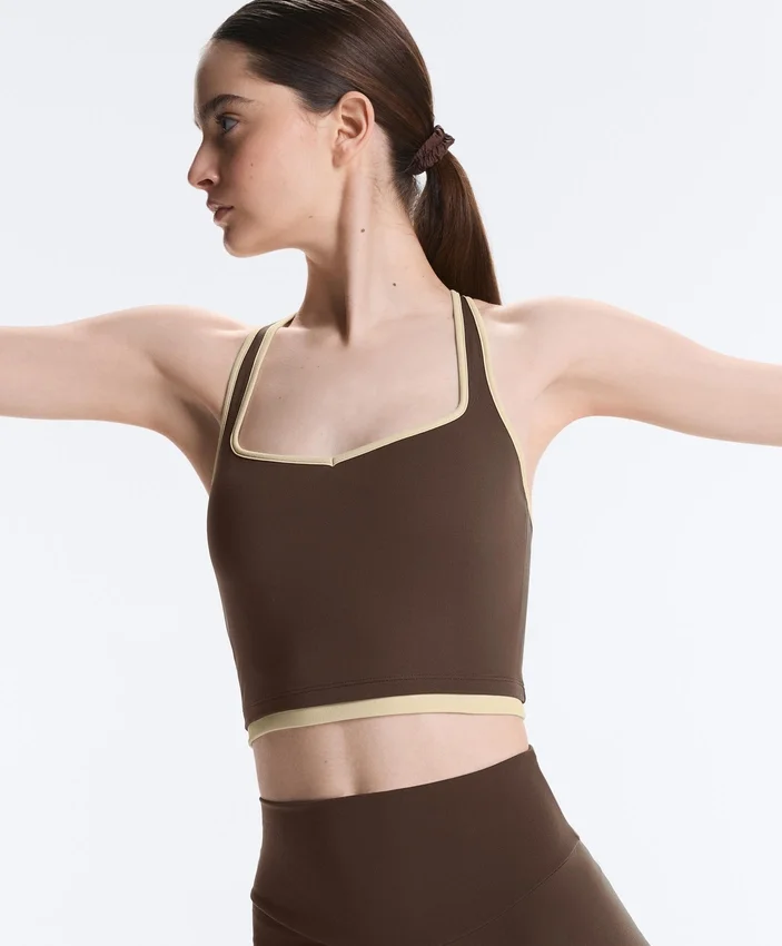 Comfortlux Contrast Crossover Back Tank Top Comfortlux Contrast Crossover Back Tank Top