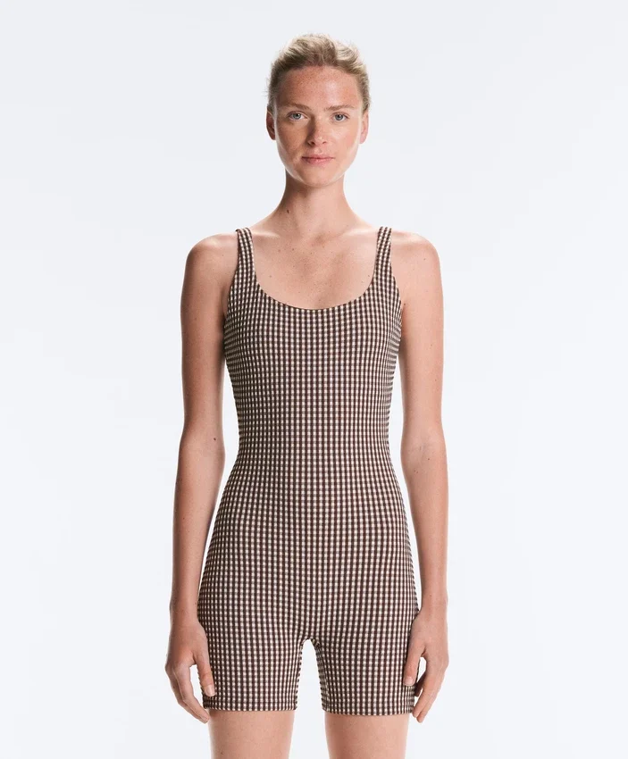 Comfortlux Gingham Short Jumpsuit Comfortlux Gingham Short Jumpsuit