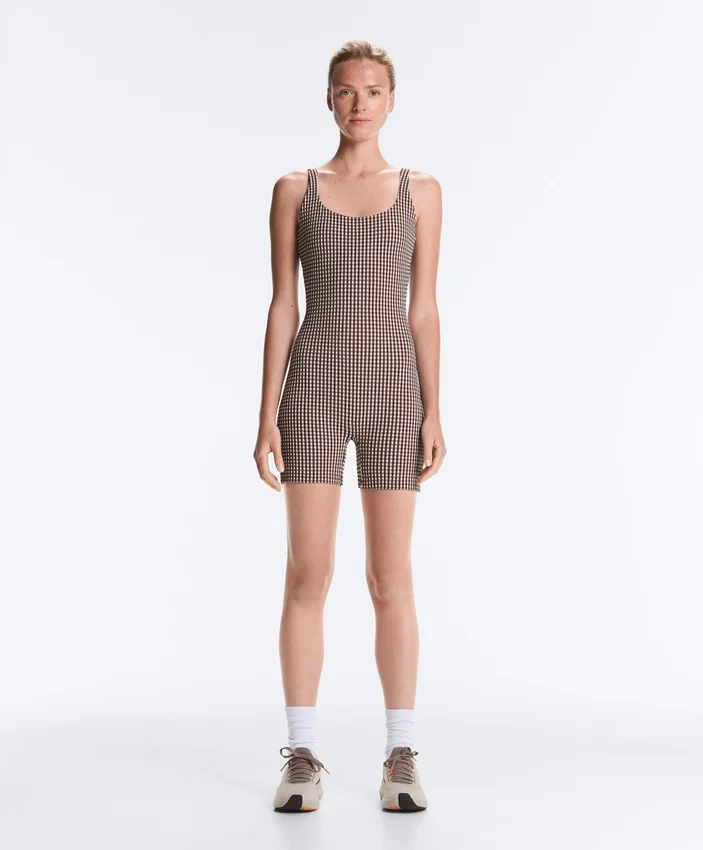 Comfortlux Gingham Short Jumpsuit Comfortlux Gingham Short Jumpsuit