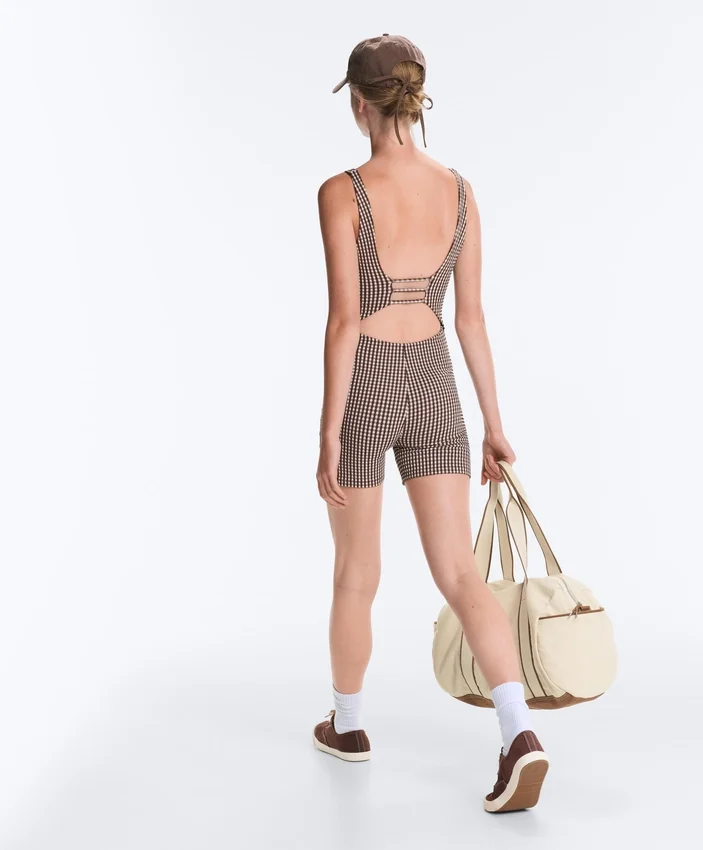 Comfortlux Gingham Short Jumpsuit Comfortlux Gingham Short Jumpsuit