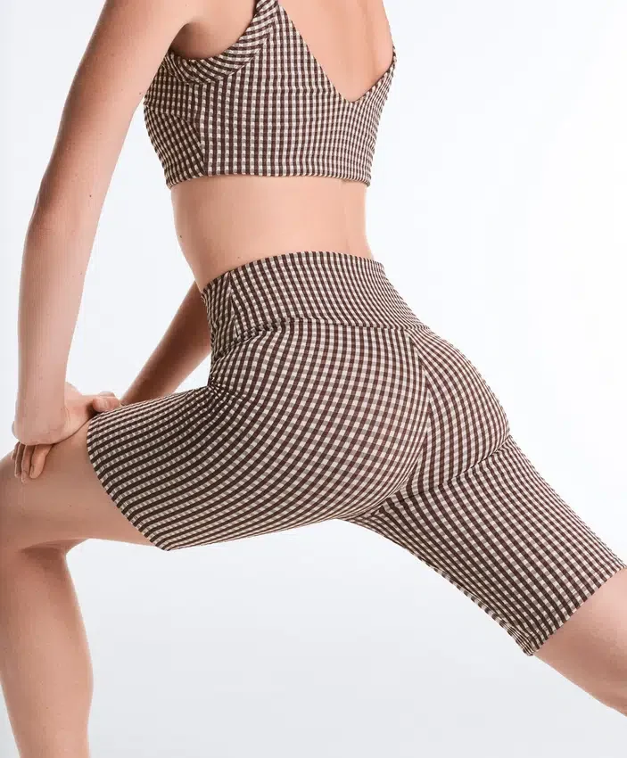Comfortlux High-Rise 20Cm Gingham Biker Leggings Comfortlux High-Rise 20Cm Gingham Biker Leggings