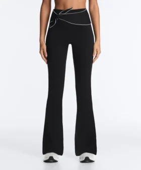 Comfortlux High-Rise Flare Trousers with Bow