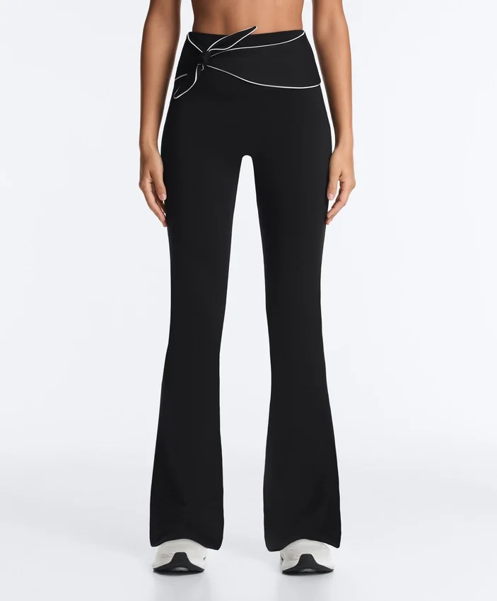 Comfortlux High-Rise Flare Trousers with Bow Comfortlux High-Rise Flare Trousers with Bow