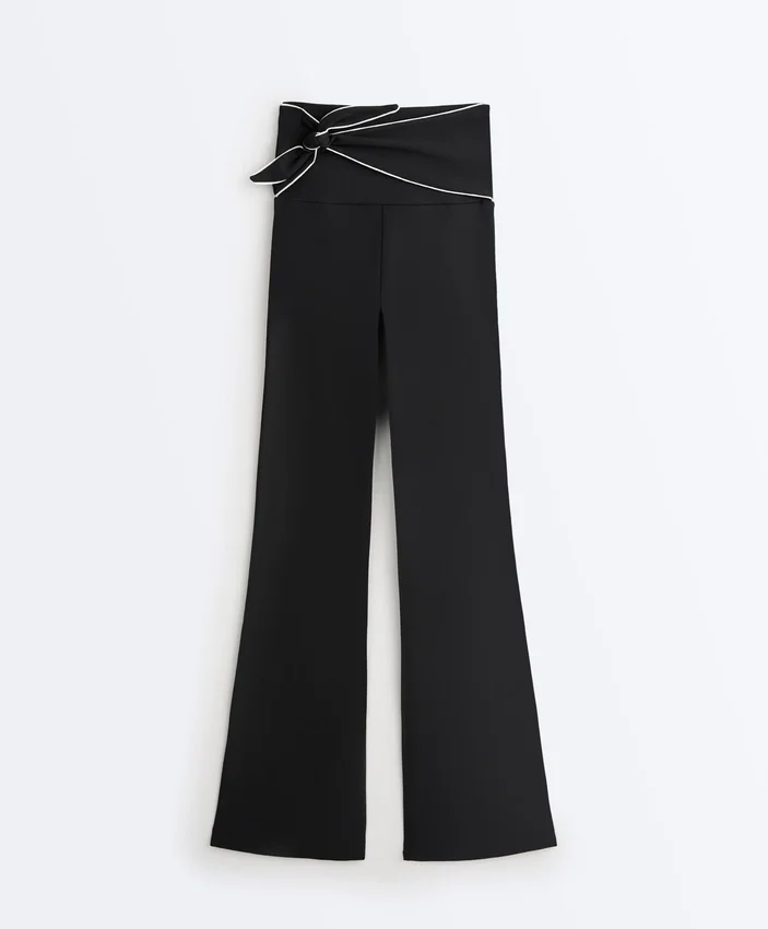 Comfortlux High-Rise Flare Trousers with Bow Comfortlux High-Rise Flare Trousers with Bow