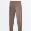 Comfortlux High-Rise Hemstitch Ankle-Length Leggings Comfortlux High-Rise Hemstitch Ankle-Length Leggings