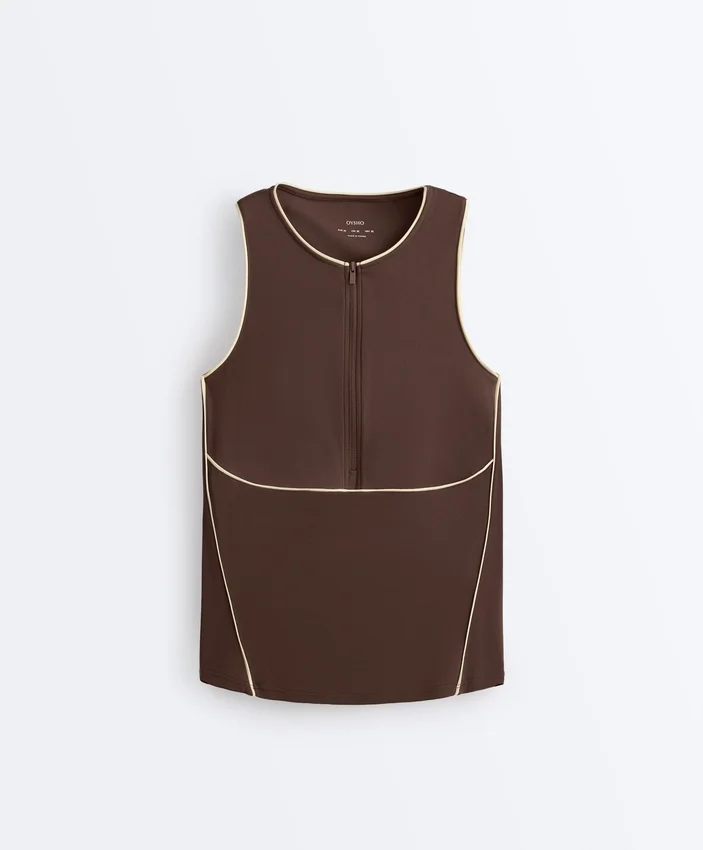 Comfortlux Piping Sleeveless Tank Top Comfortlux Piping Sleeveless Tank Top