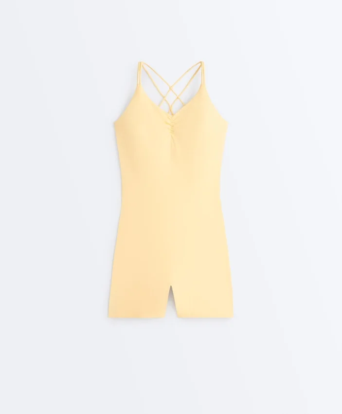 Comfortlux Short Jumpsuit with Knot Detail Comfortlux Short Jumpsuit with Knot Detail