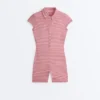 Comfortlux Striped Short Jumpsuit