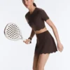 Compressive High-Rise Wavy Short Skirt