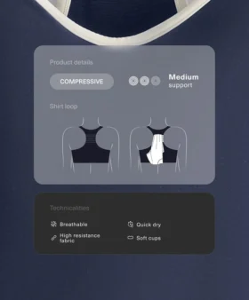 Compressive Medium Support Sports Bra with Rubber Cups Compressive Medium Support Sports Bra with Rubber Cups