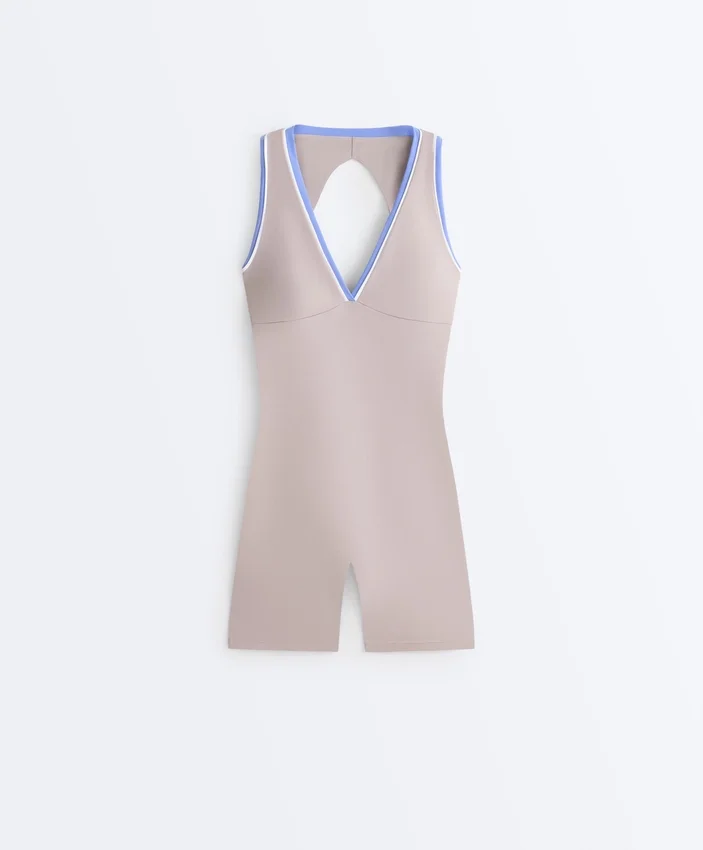 Contrast Compressive Short Jumpsuit Contrast Compressive Short Jumpsuit