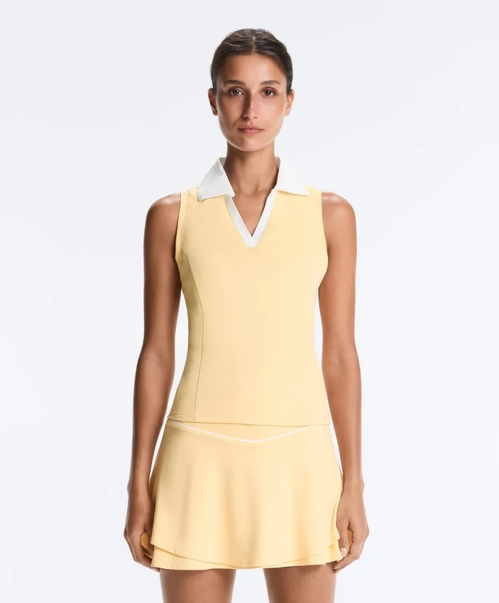 Contrast Sleeveless Comfortlux Polo Shirt Contrast Sleeveless Comfortlux Polo Shirt