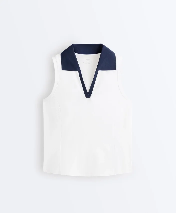 Contrast Sleeveless Comfortlux Polo Shirt Contrast Sleeveless Comfortlux Polo Shirt