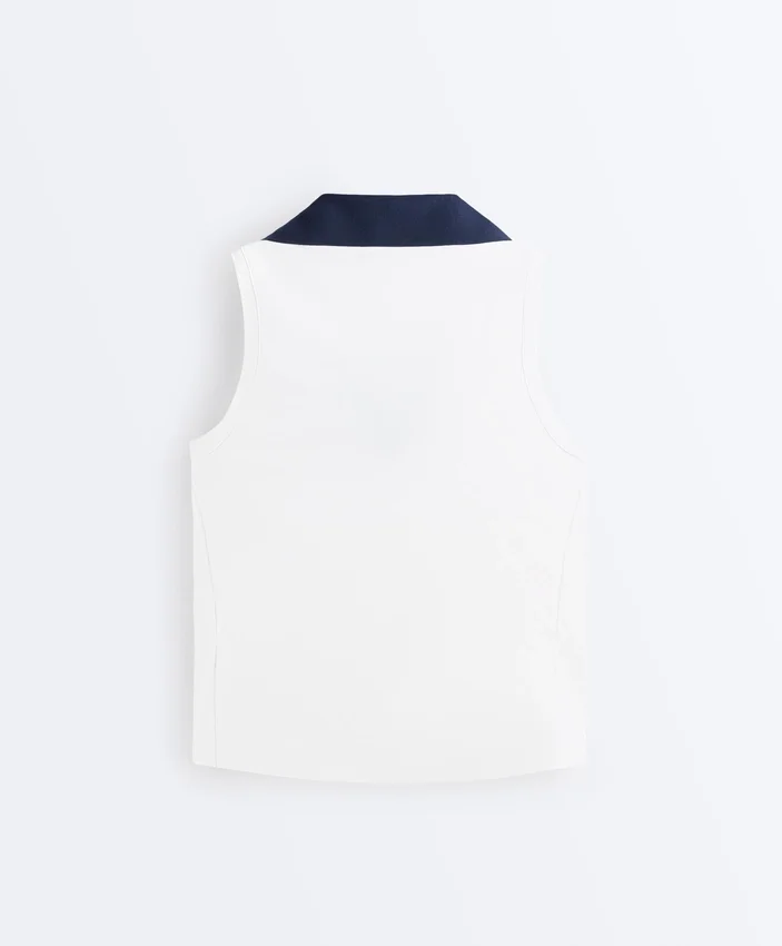 Contrast Sleeveless Comfortlux Polo Shirt Contrast Sleeveless Comfortlux Polo Shirt