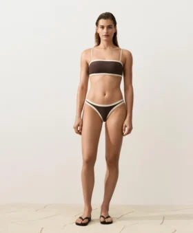 Contrast Trim Bandeau Bikini