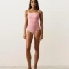 Contrast Trim Bandeau Swimsuit