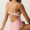 Contrast Trim Bandeau Swimsuit
